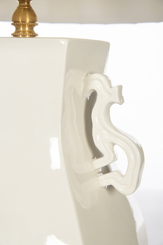 Melea Markell Ansley Blanc - East Asian Elegance in Ceramic Table Lamp detail