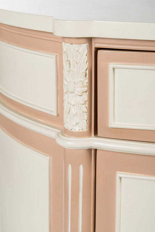 Antique Cream - Pink Commode