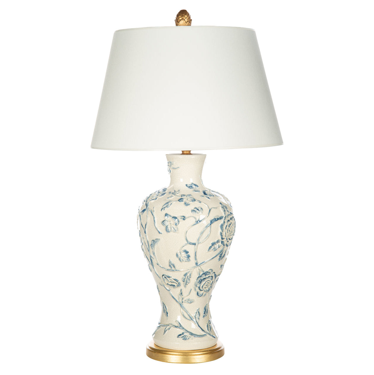 Chrysanthemum Blue Table Lamp - Parisian Style – Melea Markell