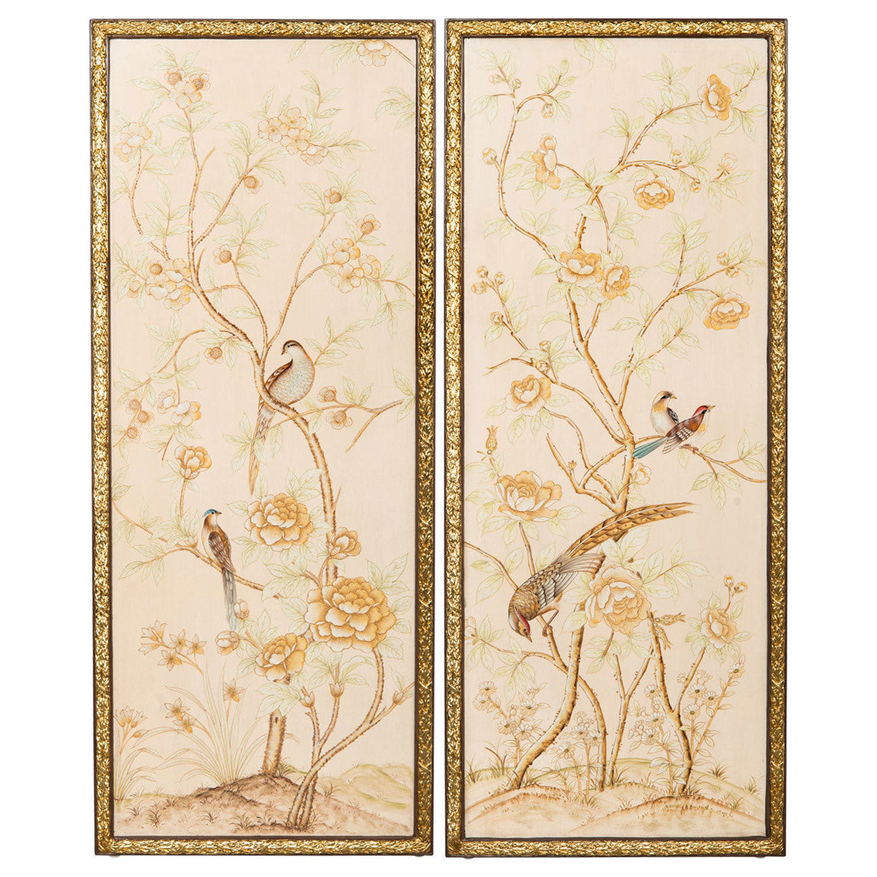 Italian Floral Wall Panels, peach, Melea Markell
