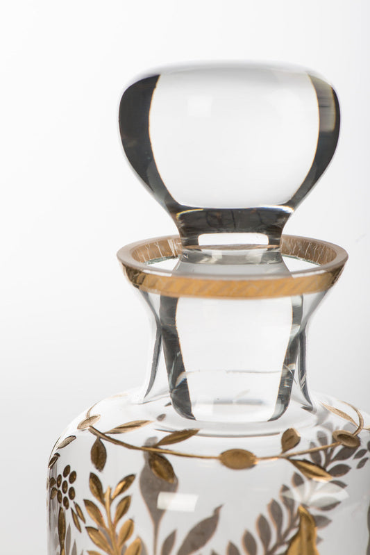 Short Gilded Glass Decanter