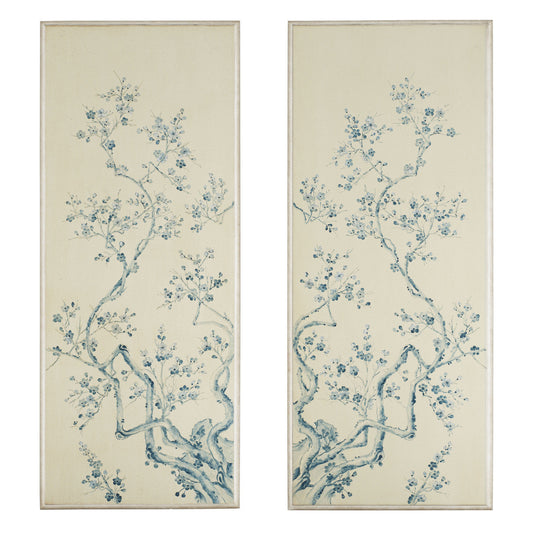 Blue and White Floreal Wall Panels, Melea Markell