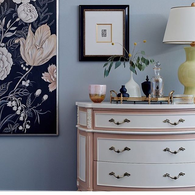 Parisian Dresser and Floral Wall Panels by Melea Markell